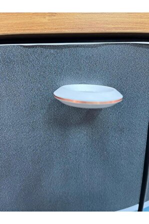 Alyans Metal Düğme Kulp (2 ADET) Beyaz Dolap Kapak Modern Çekmece Tv Ünite Mobilya Komidin Tek Delik
