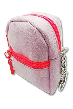 Mini Bez Çanta Anahtarlık - Eflatun