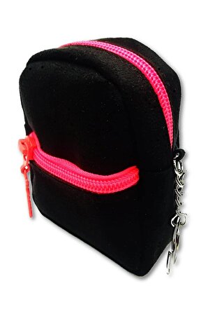 Mini Bez Çanta Anahtarlık - Siyah