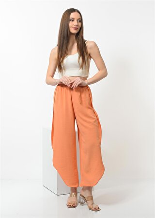 Kadın Yanı Yırtmaçlı Şalvar Pantolon Orange Rengi