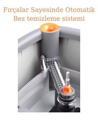 Ultra Spin Mop+2 Yedek Mikrofiber Bez Temiz su Kirli Su Ayıran Otomatik Yeni Nesil Temizlik Seti