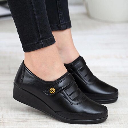 Kadın Siyah Klasik Ayakkabı Ortopedik Anne Ayakkabısı Anne Babet Ayakkabı Anne Kadın Günlük Ayakkabı