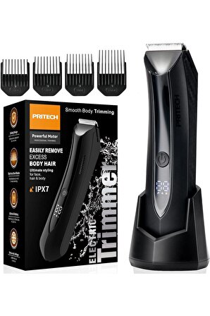 USB Şarjlı Su Geçirmez Erkek Saç ve Kasık Tıraş Makinesi: Seramik Bıçaklı Vücut Bakım Seti
