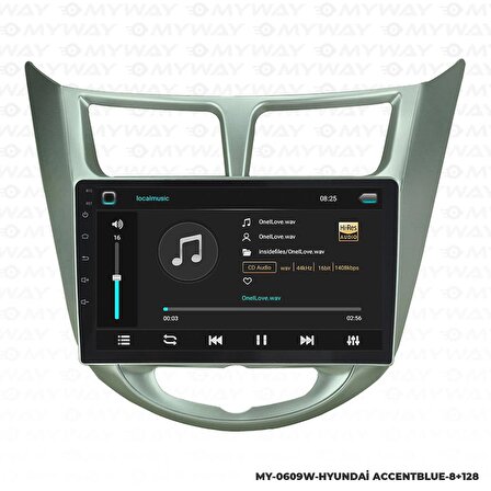 Araç Multimedya Hyundai Accent Blue Android 12 Carplay 4Gb Ram + 64Gb Hdd Navigasyon Ekran MYW