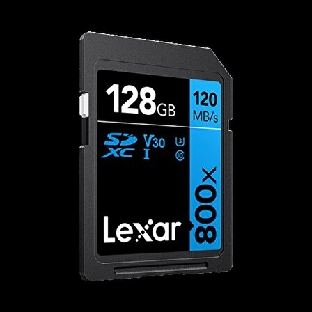 LEXAR 128GB Lexar® Professional 800x SDXC™ UHS-I cards, up to 120MB/s read 45MB/s write C10 V30 U3