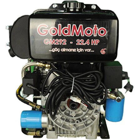 GoldMoto GM292F-G2 Dizel Motor 22.4 Hp Marşlı Krank Mili Konik Uzun