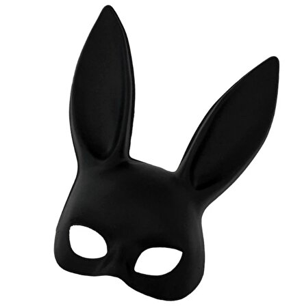 Siyah Renk Ekstra Lüks Cosplay Tavşan Maskesi 18x38 cm