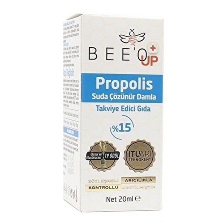 Bee'o Up Propolis Suda Çözünür Damla %15 20 ml