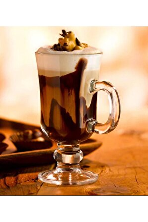 Irish Coffee 6 Adet Kulplu Latte Cappucino,filtre Kahve,mocha,nescafe,americano,espreso Bardağı.