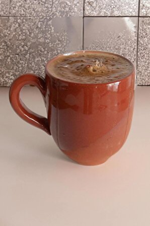 El Yapımı Büyük Boy Güveç Kahve Fincanı 10cmx14cm