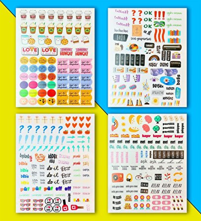 My DIY Sticker Book 24 * 17 cm 16 Sayfa Özel Tasarım Rengarenk Sticker Kitabı