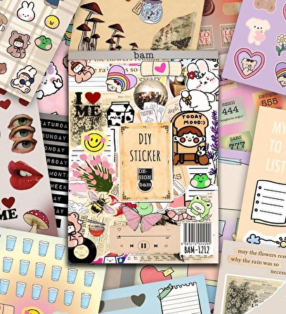 Vintage My DIY Sticker Book 24 * 17 cm 16 Sayfa Özel Tasarım Rengarenk Sticker Kitabı