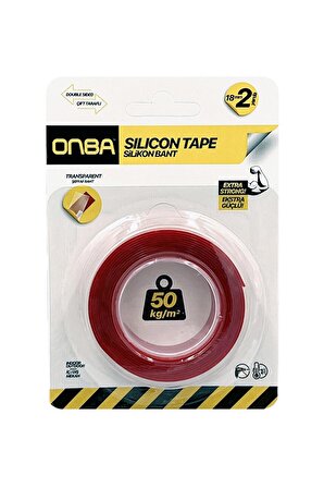 50 Kg Çift Taraflı Ekstra Güçlü Çok Amaçlı Tamir Silikon Bant Dış Mekan Montaj Bandı 18 Mm X 2 Mt