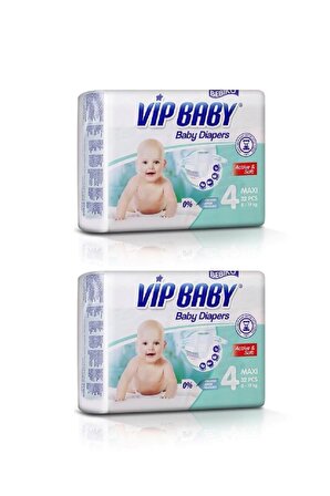 Vip Baby Active&soft 4 Maxi 32 Adet 2li Set Bebek Bezi