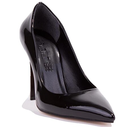 Dagoster DZA07-388460 Siyah Rugan Stiletto Topuklu Kadın Ayakkabı