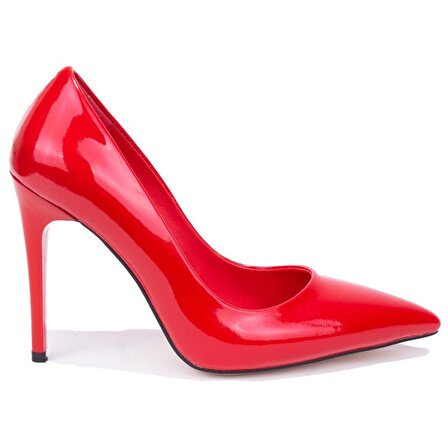 Dagoster DZA07-388460 Kırmızı Rugan Stiletto Topuklu Kadın Ayakkabı