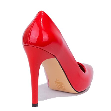 Dagoster DZA07-388460 Kırmızı Rugan Stiletto Topuklu Kadın Ayakkabı