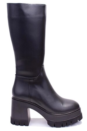 Dagoster DZA07-890501 Siyah Günlük Platform Topuklu Kadın Çizme