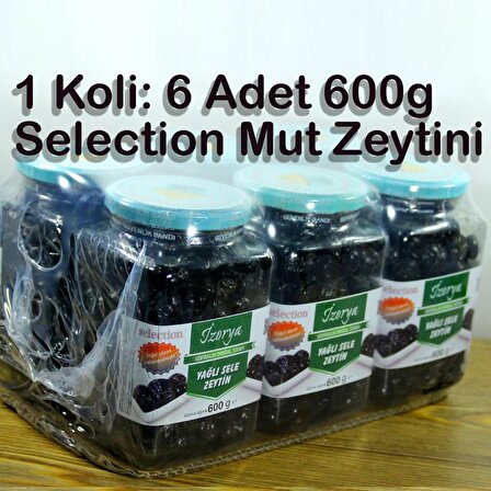 Selection Katkısız Doğal Siyah Yağlı Sele Mut Zeytini 6x600g Cam