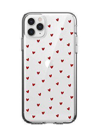 iPhone 11 Pro Max Minik Kalpler Tasarımlı Şeffaf Telefon Kılıfı