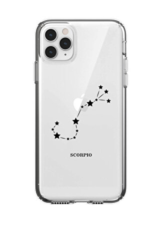 iPhone 11 Pro Max Akrep Yıldız Desenli Şeffaf Telefon Kılıfı