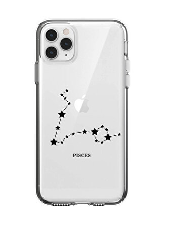 iPhone 11 Pro Max Balık Yıldız Desenli Şeffaf Telefon Kılıfı