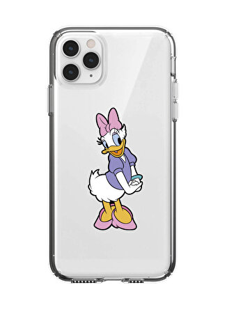iPhone 11 Pro Max Daisy Duck Desenli Şeffaf Telefon Kılıfı