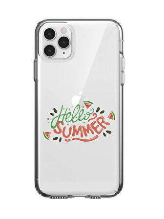 iPhone 11 Pro Max  Hello Summer Desenli Şeffaf Telefon Kılıfı