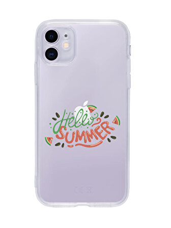 iPhone 11  Hello Summer Desenli Şeffaf Telefon Kılıfı