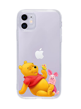 iPhone 11  Pooh Desenli Şeffaf Telefon Kılıfı