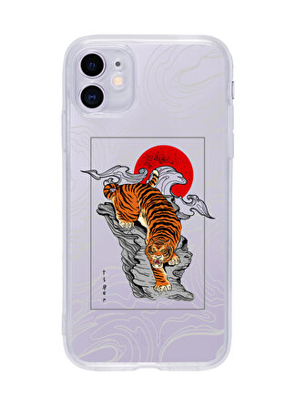 iPhone 11 Tiger Tasarımlı Şeffaf Telefon Kılıfı