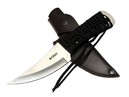 Crkt Scrub Fixed 2712 WY Kamp / Outdoor Bıçak 22,5cm - İpli Sap, Deri Kılıflı