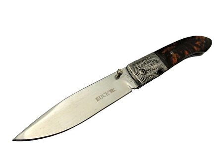 Buck Knives BK-011BK Kamp Çakı 23 cm - Kahverengi Sedef Sap, Kılıflı, Kutulu