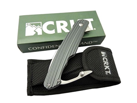 CRKT K240 XXP Kamp Çakısı 23 cm - Kancalı Metal Sap, Otomatil, Kılıflı, Kutulu