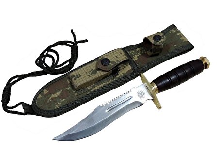 Halmak Standart T.C Komando Bıçağı 30cm - Oluklu, Testere Detaylı, Kılıflı