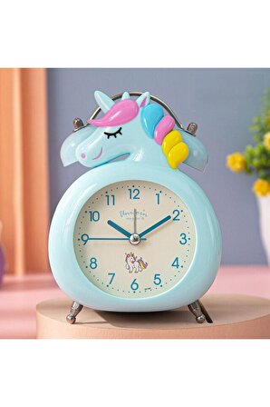 Dekoratif Masa Üstü Unicorn Çalar Saat-mavi