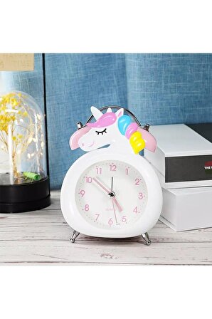 Dekoratif Masa Üstü Unicorn Çalar Saat-Beyaz