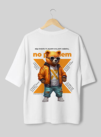 X7 Street Koleksiyonu Bear Oversize T-shirt