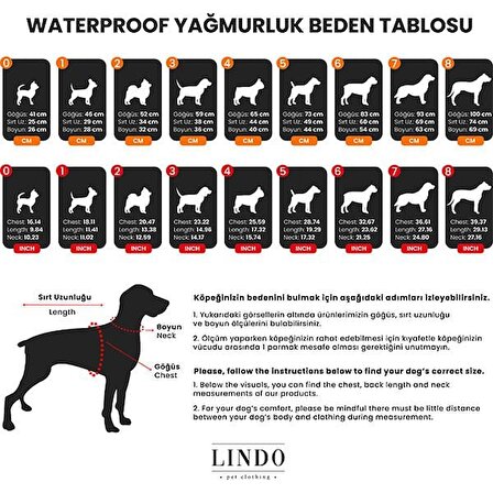 Lindo Dogs Aqua İçi Fileli Su Geçirmez Köpek Yağmurluğu Mavi Beden 2