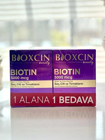 Bioxcin Biotin 5.000 Mcg 30 Tablet - Biotin + Çinko 15 Mg (Saç Ve Tırnak Vitamini 2 li Avantaj Paket )