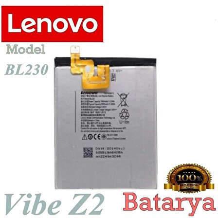 Lenovo Vibe Z2 Batarya Lenovo BL230 Uyumlu Yedek Batarya