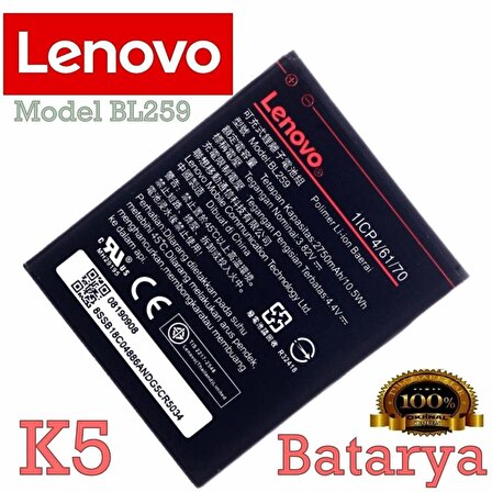 Lenovo BL259 Batarya Lenovo K5 Vibe K5 Uyumlu Yedek Batarya