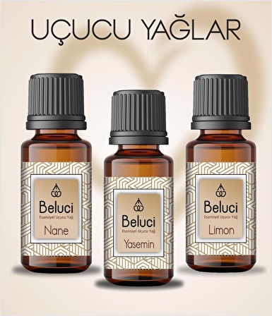 Beluci Yasemin Nane Limon Uçucu Yağ, Buhurdanlık Yağı, Doğal Uçucu Yağlar, Oda Kokusu, Difüzör Yağ10ml