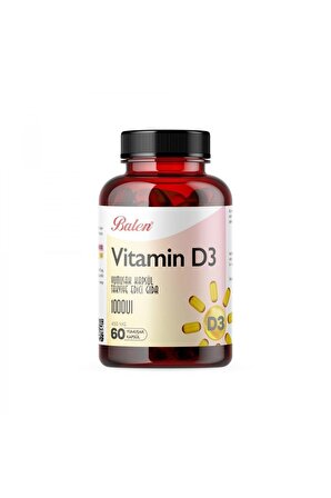 Balen Vitamin D3 Yumuşak Kapsül Takviye Edici Gıda 450 MG 60 Kapsül