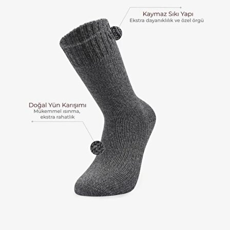 6'li Erkek Yün Çorap #Wool
