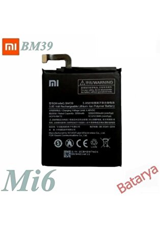 Xiaomi Mi 6 Batarya Xiaomi Mi BM39 Uyumlu Yedek Batarya