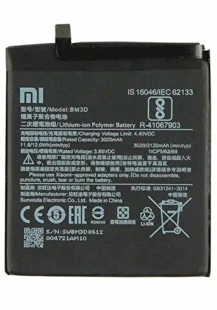 Xiaomi Mi 8 SE Batarya Xiaomi Mi BM3D Uyumlu Yedek Batarya