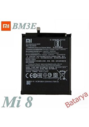 Xiaomi Mi 8 Batarya Xiaomi Mi BM3E Uyumlu Yedek Batarya