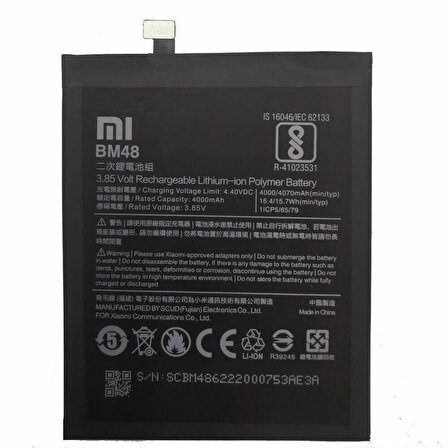 Xiaomi Mi Note 2 Batarya Xiaomi Mi 4X BM48 Uyumlu Yedek Batarya