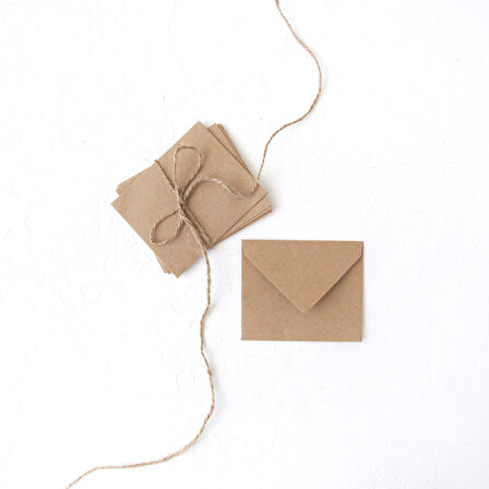 Minik zarf, 7x9 cm  10 adet (Kraft)